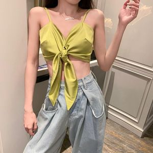 Women's Tanks Sleeveless Crop Top Women Butterfly Bow Corset Woman Party Tank Summer Backless Thin Straps Y2K Bralette Outfits