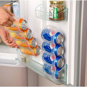 Hooks & Rails 1Pcs Home 4 Holes Drink Bottle Holder Beer Soda Can Storage Box Fridge Refrigeration Food Kitchen Organizer Accessories