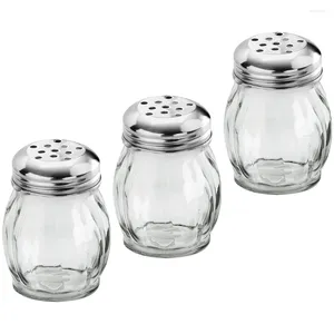 Dinnerware Sets 3 Pcs Terrarium Container Barbecue Salt Jar 8.5x6.5cm Condiment Jars Pepper Canister Glass Steak Temperature Sticks