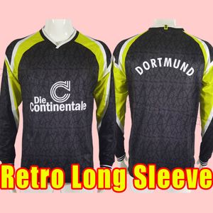 Long Sleeve Dortmund Retro Soccer Jerseys 1996 1995 95 96 Vintage Lewandowski Heinrich Moller