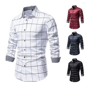 Camisas de vestido masculinas Erth Autumn Fashion Moda de manga comprida Button Butter Cirly Business Youth Trend Trend Loose Tops