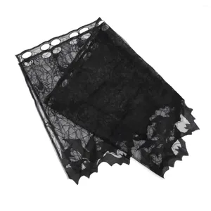 Curtain Window Lace Curtains Black Fireplace Door Decor Cloth Spiderweb Kitchen Bats Scarf Panel Web Spooky Decoration