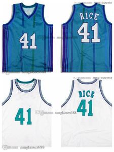 Glen Rice Stitched Basketball Jersey S-6XL Mitchell Ness Jersey 1996-97 Mesh Hardwoods Classics Retro Green Blue Men Women Youth Jerseys