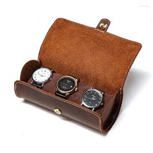 Jewelry Pouches Family Watch Leather Roll Organizer Bag Unique Gifts For Father Husband Lover