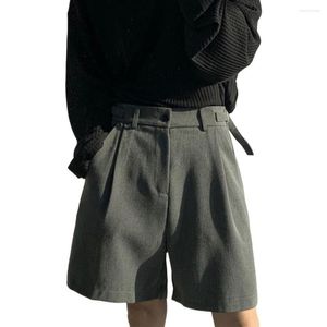 Herren-Shorts, stilvoll, lässig, All-Match-Hose mit weitem Bein, mit Taschen, Herren, Sommer, locker, dekorativ