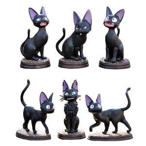 Blind Box zufällig schöne schwarze Katze 6 Arten lustige Tiere Spielzeug Anime Action-Spielzeugfiguren Modell Home Car Deko Geschenk für Freundin Kinder 230506