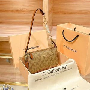 Cheap Purses on sale 2023 New Women's Bag Kouchi Underarm Pearl Chain Portable Small Square Classic Shoulder Old Flower Mahjong