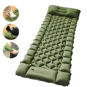 Outdoor Pads Outdoor for Travel Self Inflating Camping Mat Foot Pump With Pillow Sleeping Mat Inflatable Sleeping Pad P230508