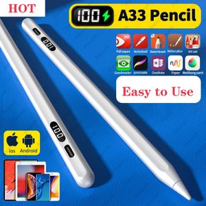 Tablet telefon için Universal Stylus kalemi Android iOS İPad Pencil için Dokunma Kalemi 2 Dijital Güç Ekranlı Elma Kalem 2