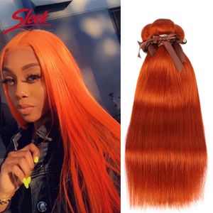 Hair Bulks Sleek Brazilian Straight Orange Menschliches blondes Ingwer und rote Farbe Bundles Erweiterung für schwarze Frauen 230508