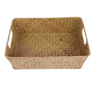 Dinnerware Sets Indoor Bread Container Basket Lid Decorative Storage Handmade Baskets Woven Wicker Makeup Brush Serving Bowl