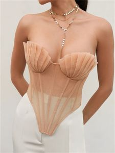Tank camisole Donne Vintage sexy corsetto top estivo a maglie estate a busto bustier colture 90s y2k faviglia