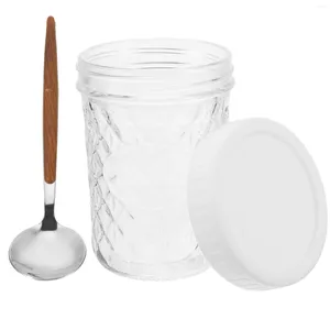 Storage Bottles Go Salad Containers Lid Glass Breakfast Jar Soup Mug Take Yogurt Cups Cereals Cup Oats