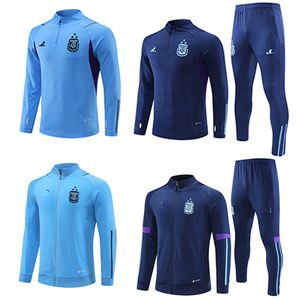 22-23 Argentina Tute da uomo ricamate con badge Abbigliamento sportivo per il tempo libero Abbigliamento da esterno Camicia da allenamento sportivo