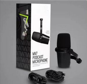 Hight Quality MV7 Profissional Cardióide Dinâmica Dinâmica Microfone Frequency Resposta de frequência USB Mic Wired para TV Live Vocal Recording podcast Performance