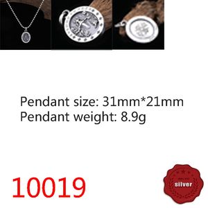 10019 Fashion S925 Sterling Silver Vintage Cross Flower Pendant Net Red Angel Letter Personalized Classic Oval Pendant Punk Hip Hop Style