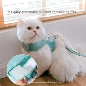 Leads Japanese Style Cherry Vest Type Cat Rope Pets Harness Collar Traction Cats Pet Luxury Walking the Outside Prevent Breaking Away