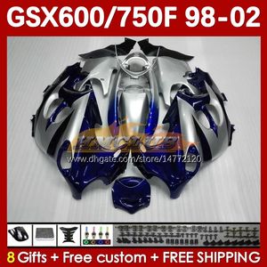 Body For SUZUKI GSXF750 GSXF600 KATANA GSXF 600 750 CC 600CC 750CC 1998 1999 2000 2001 2002 169No.70 GSX750F GSXF-600 GSXF-750 GSX600F 98 99 00 01 02 Fairing silvery blue