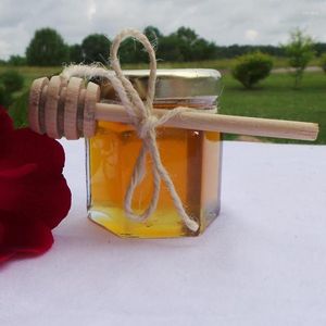 Fest Favor Personalized Your Text Wedding Favors Valentines Day Gift Tea Mini Hexagon Honey Jar with Dipper