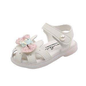 Sandals Kids Princess Shoes Summer Baby Girl Shoes Toddler Flats Sandals Soft Rubber Sole Anti-Slip Outdoor First Walker Shoes
