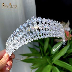 Cappelli a tesa avara A366 Zirconia Principessa Matrimonio Diademi e corone da sposa Pageant Gioielli per capelli Copricapo per le donne Compleanno Corona Copricapo 230506