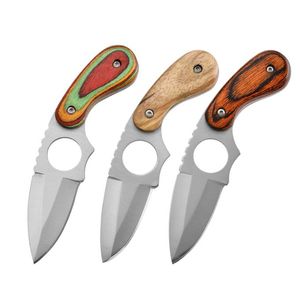 Tactical hunting knife Fixed Blade Sharp Hard knife Portable machete with Nylon knife sheath wood handle Outdoor camping Knives EDC tool