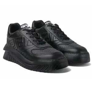 Crystal Odissea Sneakers Designer Men Shoes com padrões de Greca nas laterais e solas esportivas de borracha