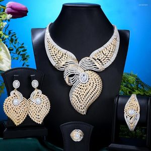Set di orecchini e collane Missvikki, gioielli di alta qualità, splendidi, scintillanti, di lusso, con anelli grandi, per gioielli da sposa di spose nobili