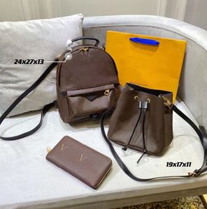 Designer Bolsa de três peças Totas de luxo Pursa de luxo Single Zipper Wallets Women Bolsa Tote Tote Real Leather Bags Lady Plaid Bolsa