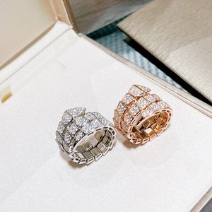BUIGARI Snake head series designer anel para mulher diamante 925 mola de prata mais alta qualidade ajuste livre tamanho estilo clássico presentes premium 048 A