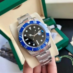 AAA Men's automatic mechanical ceramic watch with box 40mm 904Lfull stainless watch with pin buckle swimming watch sapphire luminous watch montre de luxe