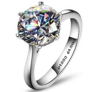 Anello solitario IOGOU Anello di fidanzamento di lusso 2-4ct Solitario 925 Sterling Silver Diamond WeddingRing per le donne con certificato GRA 230506