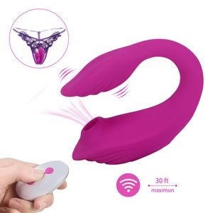 Vibratori 10 modalità Indossabile Vibratore per succhiare la vagina G Spot Clit Sucker Capezzolo Stimolatore del clitoride Telecomando Giocattolo del sesso orale per le donne 230508