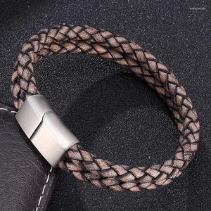 Bracelets de charme moda moda vintage couro de couro dupla pulseira masculino jóias tendência de pulseira de pulseiras de pulseiras Pulsera Hombre S504