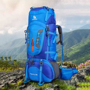 Backpacking Packs 80L Camping Backpack Large Capacity Internal Alloy Frame Strong Hiking Backpack P230508