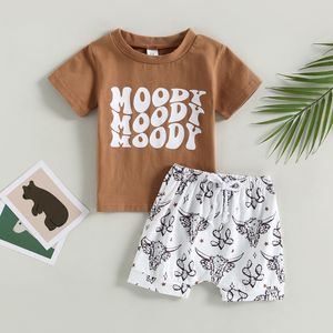 Set di abbigliamento da cartone animato per bambini della moda per bambini a maniche per neonato