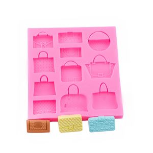 20 teile/los Mini Lady Bag Silikonform Handgemachte Süßigkeiten Fondant Gum Paste Kuchen Dekoration DIY Harz Epoxy Clay Backen Liefert