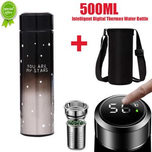 500ml Smart Digital Thermo Bottle Keeps Cold and Heat Thermal Water Cups Temperature Display Preservation Vacuum Flask