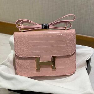 Cheap Purses on sale Women's Bag Crocodile Pattern Saddle New Fashion Network Red Stewardess Buckle Kangkang One shoulder Crossbody Mobile