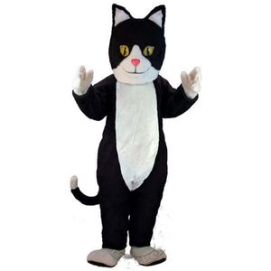 Fabriksförsäljning vuxen storlek svart vit katt maskot kostym snygg kostym anime anpassad snygg kostym halloween jul födelsedagsklänning