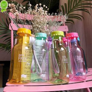 500mlcreative Candy Color Drop-proof Soda Bottle Plastic Frosted Sealed Water Bottle Portable Sports Water Cup Transparent