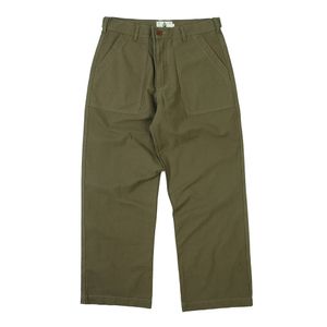 Calça masculina cor sólida calças lisas soltas masculas Amekaji safari calças casuais calças vintage homens 230508