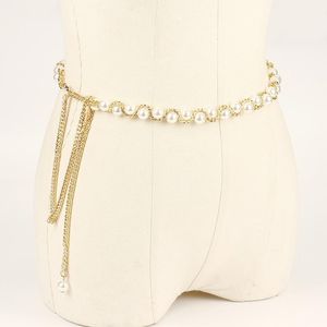 Cintos de moda damas cinturão fina feminina feminina pérolas de miçangas torta de barriga de dança para barriga para fêmeas de choques corporais