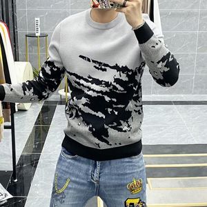 Erkek Sweaters Kişiselleştirilmiş Kazak Uzun Kollu Yuvarlak Boyun Tulma Tulucu Moda Sosyal İş Sosyal Örgü Üstler Erkek Giyim