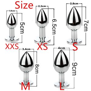 Anal Toys Anal Plug Sex Toys Stainless Smooth Steel Butt Plug Tail Crystal Jewelry Trainer för Womenman Anal Dildo Vuxna Sex Shop 230508