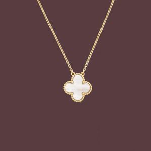 Designer smycken modehänge halsband för kvinnor eleganta 4Four Leaf Clover Locket Halsband Högkvalitativ chokerkedjor Designer smycken pläterad g