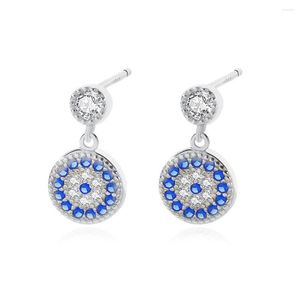 Stud Earrings WPB S925 Sterling Silver Women Round Devil's Eye Female Bright Zircon Luxury Jewelry Girl's Holiday Gift Party