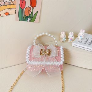 Handbags Children's Mini Clutch Bag Cute Bowknot Girls Princess Purses and Handbags Kawaii Kids Coin Pouch Baby Tote Hand Bag 230508