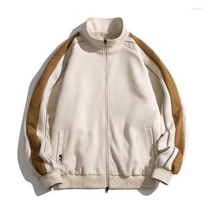 Herrjackor våren överdimensionerad bomberjacka män zip up baggy coat mode koreanska streetwear sport ytterkläder kläder toppar man plus storlek