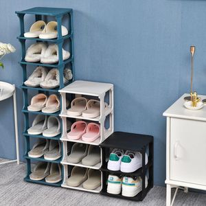 Storage 5 Layers Stackable Shoe Hanger Assembly Integrated Large Capacity Shoes Storage Rack PP Space Saving Safety Shoe Stand Organizer